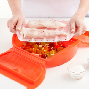 ESTUCHE DE VAPOR PARA COCINAR EN MICROONDAS (4 PERSONAS)