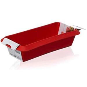 LÉKUÉ MOLDE REPOSTERÍA RECTANGULAR, SILICONA PLATINO ROJO, 24 CM