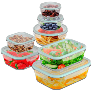 RECIPIENTES DE CRISTAL PARA ALIMENTOS, 14 PIEZAS